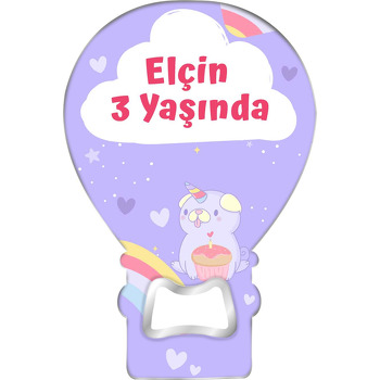 Bulut Çerçeve ile Unicorn Köpek Temalı Balon Magnet Açacak