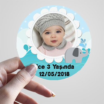 Bulut ve Fil Temalı Resimli Sticker