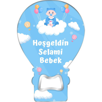 Bulutlar Üzerinde Bebek Mavi Fon Temalı Balon Magnet Açacak