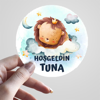 Bulutlarda Uyuyan Aslan Yavrusu Temalı Sticker