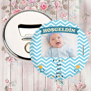 Canım Oğlum Temalı Hoşgeldin Bebek Magnet Açacak