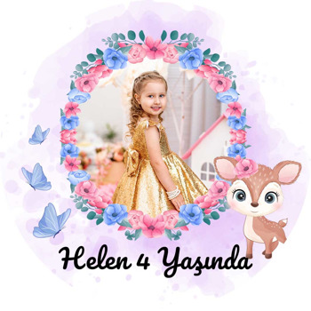 Ceylan ile Çiçek Çerçeve Temalı Sticker