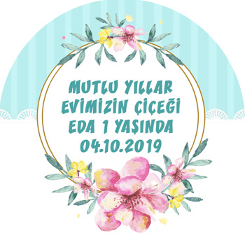 Çiçek Çerçeve Temalı Sticker