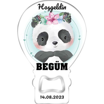 Çiçek Taçlı Kız Panda Temalı Balon Magnet Açacak