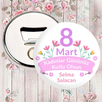 Çiçekli Flama ile Kadınlar Günü Kutlama Temalı Magnet Açacak