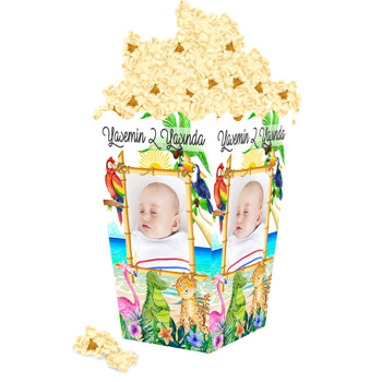 Çiçekli Flamingo Temalı Popcorn Kutusu