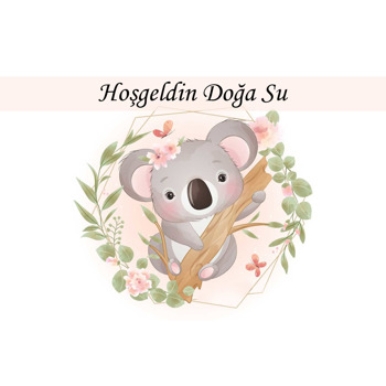 Çiçekli Koala Temalı Doğum Günü Magnet