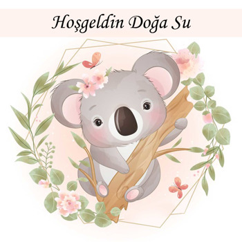 Çiçekli Koala Temalı Kare Parti Afiş