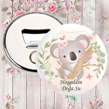 Çiçekli Koala Temalı Magnet Açacak