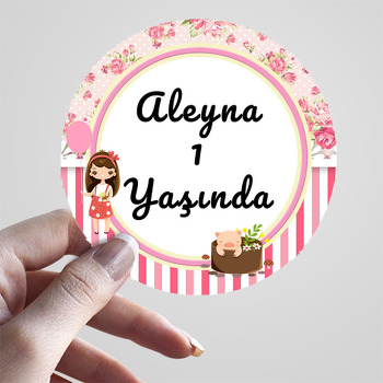 Çiçekli Sevimli Kız Temalı Sticker