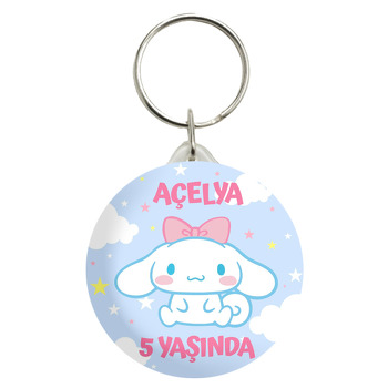 Cinnamoroll Pembe Kurdele Temalı Anahtarlık