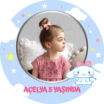 Cinnamoroll Pembe Kurdele Temalı Sticker