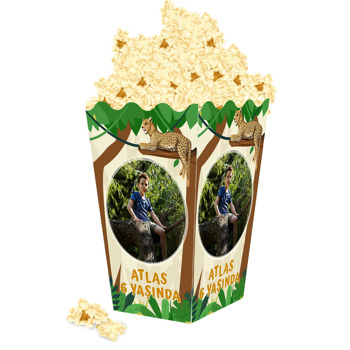 Çita Ormanda Temalı Temalı Popcorn Kutusu