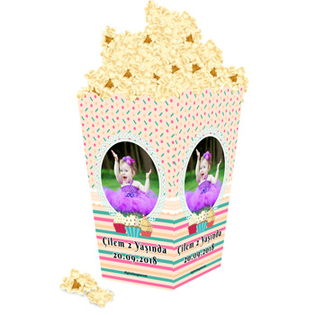 Cup Cake Temalı Popcorn Kutusu