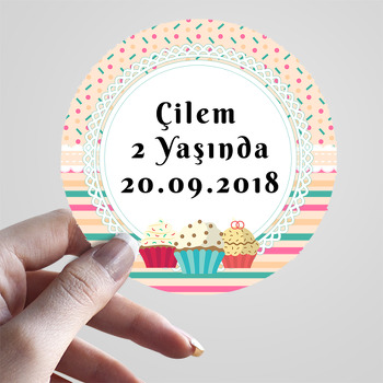 Cup Cake Temalı Sticker