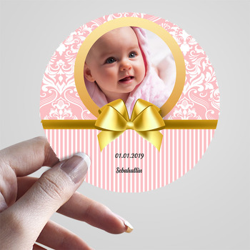 Damask Pink Temalı Resimli Sticker