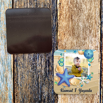 Deniz Yıldızı Temalı Kare Magnet