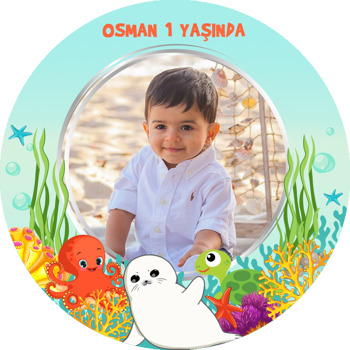 Denizaltı Hayvanları ile Fok Temalı Sticker