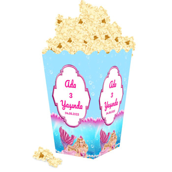 Denizkızı ile Pembe İnciler Temalı Popcorn Kutusu