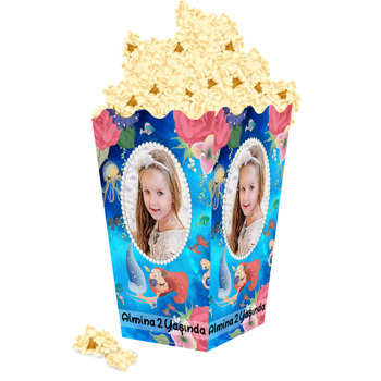 Denizkızı Ve Okyanus Temalı Popcorn Kutusu