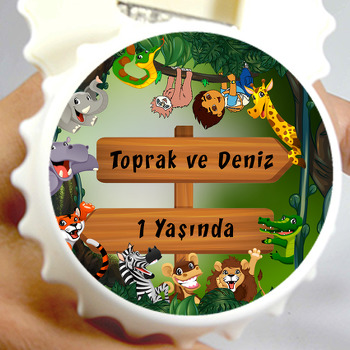 Diego Safari Temalı Kapak Şekilli Magnet Açacak