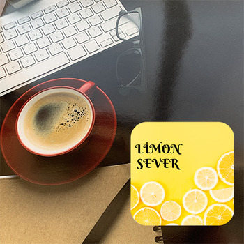 Dilimli Limonlar Temalı Bardak Altlığı