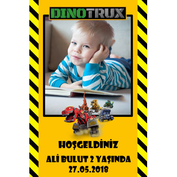 Dinotrux Temalı Doğum Günü Afiş