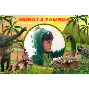 Dinozor Dünyası Temalı Doğum Günü Afiş