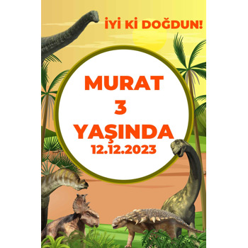 Dinozor Dünyası Temalı Doğum Günü Afiş