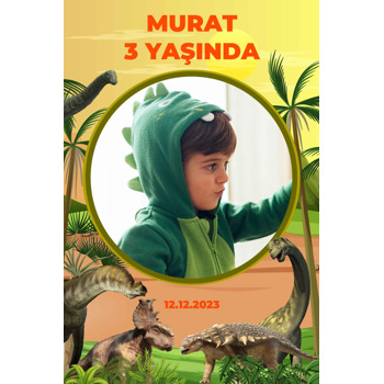 Dinozor Dünyası Temalı Doğum Günü Magnet