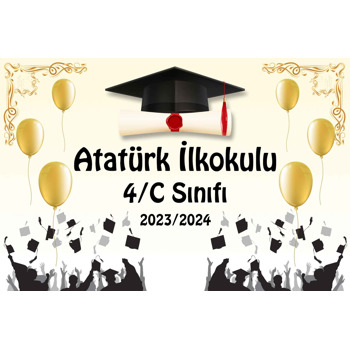 Diploma Kep ve Mezunlar Temalı Mezuniyet Afiş