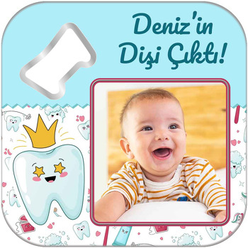 Diş Ailesi Temalı Kare Magnet Açacak