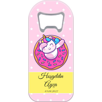 Donutta Unicorn ile Pembe Fon Temalı Uzun Magnet Açacak