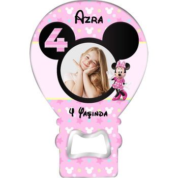 Dört Yaş Minnie Mouse Temalı Balon Magnet Açacak