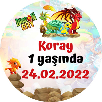 Dragon City Temalı Akrilik Daire Magnet