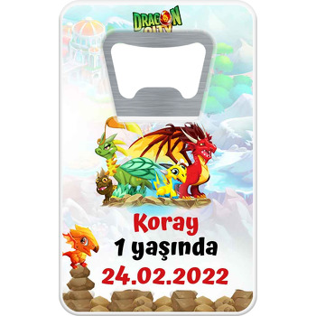 Dragon City Temalı Dikdörtgen Magnet Açacak