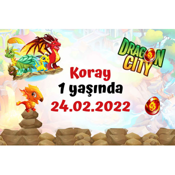 Dragon City Temalı Doğum Günü Afiş