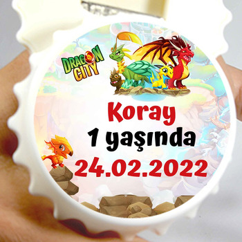 Dragon City Temalı Kapak Şekilli Magnet Açacak