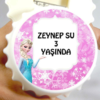 Elsa Pembe Fon Temalı Kapak Şekilli Magnet Açacak