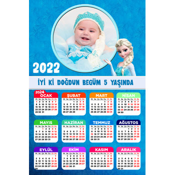 Elsa Temalı Takvim Magnet