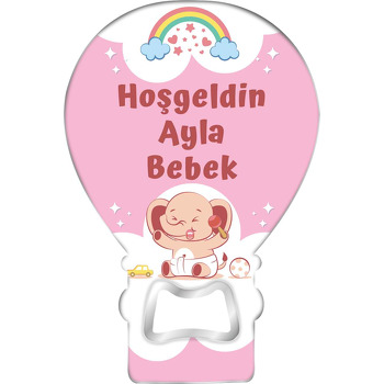 Emzikli Pembe Bebek Fil Temalı Balon Magnet Açacak