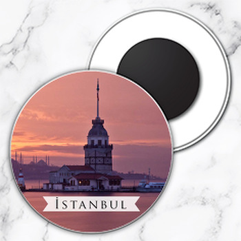 Erguvan İstanbul Şehirler Temalı Daire Plastik Magnet