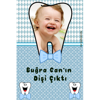 Erkek Bebek Diş Buğdayı Temalı Plastik Magnet