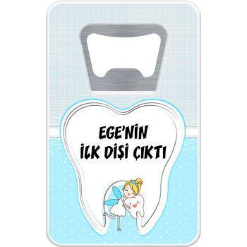 Erkek Diş Buğdayı Temalı Dikdörtgen Magnet Açacak