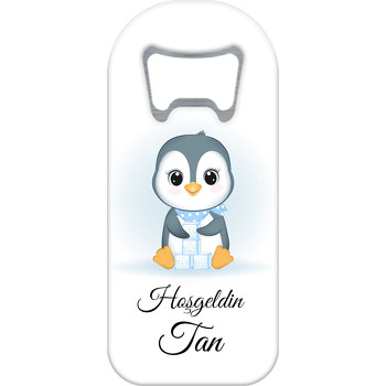 Erkek Penguen ile Buz Küpleri Temalı Uzun Magnet Açacak