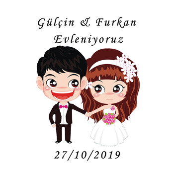 Evlilik Temalı Sticker