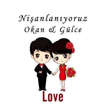 Evlilik ve Nişan Temalı Sticker