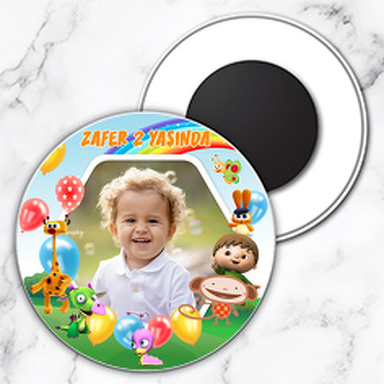 Baby Tv Ekip Temalı Resimli Daire Plastik Magnet