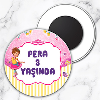 Fancy Nancy Clancy Temalı Daire Plastik Magnet