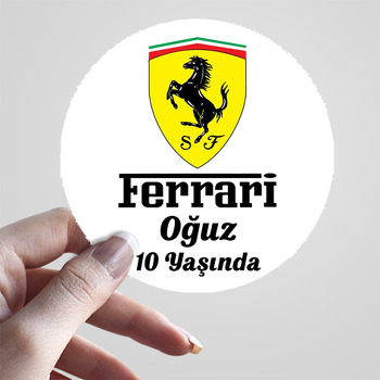 Ferrari Temalı Doğum Günü Sticker